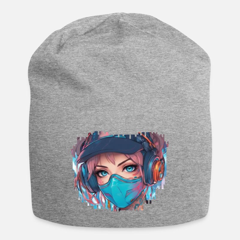 Zael Quantum // Cyberpunk - Jersey-Beanie - Grau meliert