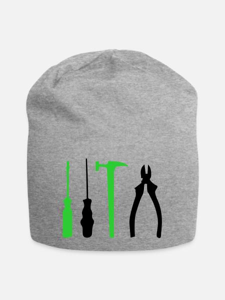 werkzeug - Jersey-Beanie - Grau meliert