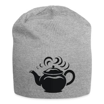 Dampfende Teekanne - Jersey-Beanie - Grau meliert - Vorne