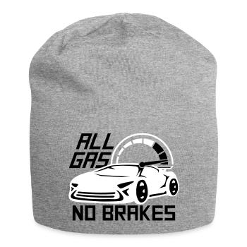 All Gas No Brakes Spruch Liebe Rennauto Fahren - Jersey-Beanie - Grau meliert - Vorne