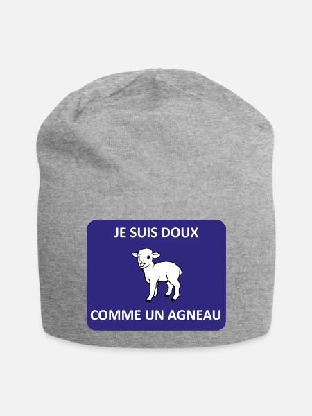 Sanft wie ein Lamm - Jersey-Beanie - Grau meliert