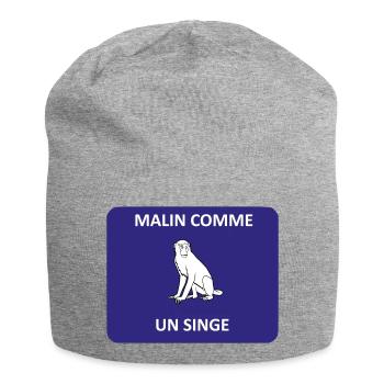 Malin comme un singe - Bonnet en jersey - gris chiné - Devant