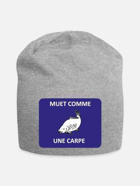 Leise wie ein Karpfen - Jersey-Beanie - Grau meliert