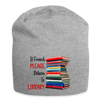 Wenn gefunden, bitte zurück zur Bibliothek - Jersey-Beanie - Grau meliert - Vorne