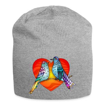 Bunte Vögel - Jersey-Beanie - Grau meliert - Vorne