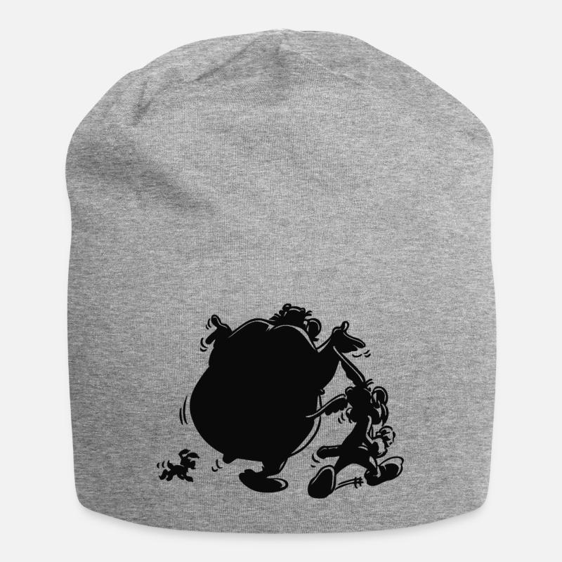 Asterix & Obelix mit Idefix Schatten - Jersey-Beanie - Grau meliert