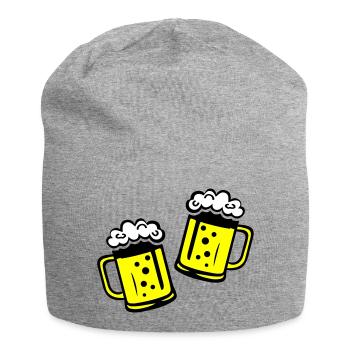 Beer Beer Mug Cheers - Jersey Beanie - heather grey - Front