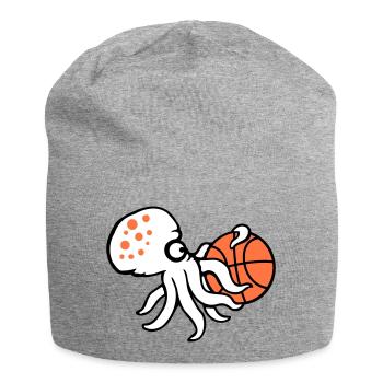 Oktopus Basketball spielen Ball halten Sport Hobby - Jersey-Beanie - Grau meliert - Vorne