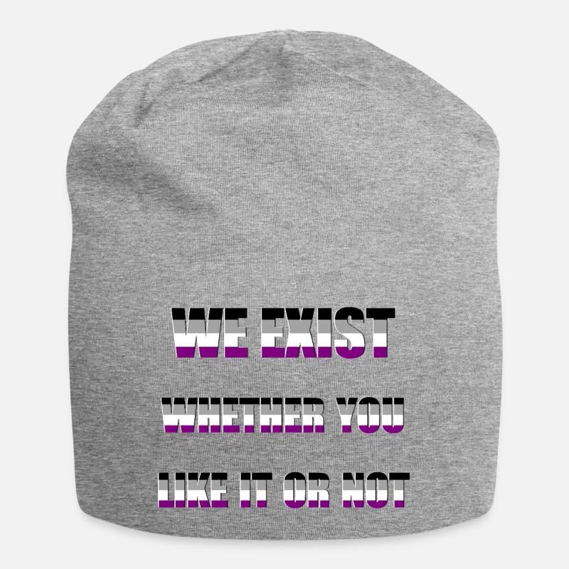 We Exist - Asexuelle Flagge - Jersey-Beanie - Grau meliert
