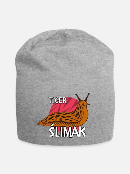 Tiger Ślimak | Lustiges polnisches Meme Shirt - Jersey-Beanie - Grau meliert
