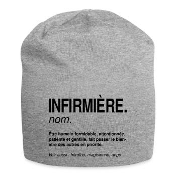 Infirmière Définition Héroïne du Quotidien - Bonnet en jersey - gris chiné - Devant