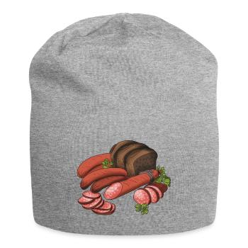 Savory Sausage & Bread Collage - Jersey Beanie - heather grey - Front