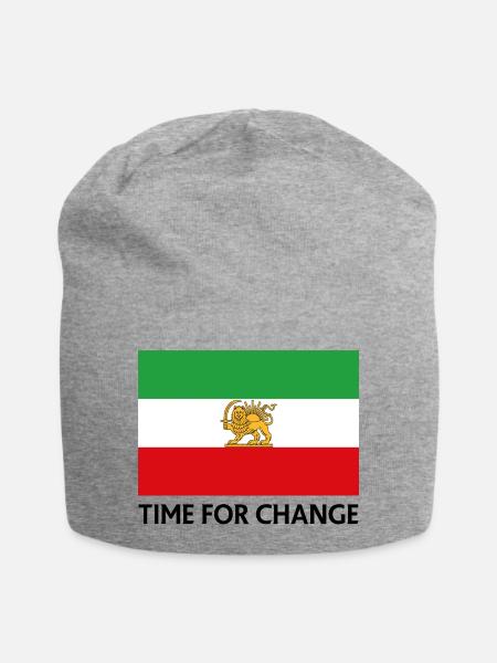 Historisches Löwen- und Sonnenmotiv - Jersey-Beanie - Grau meliert