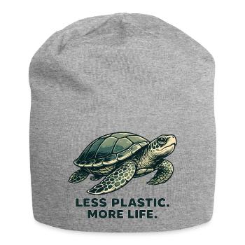 Less Plastic More Life Turtles Design - Jersey Beanie - heather grey - Front