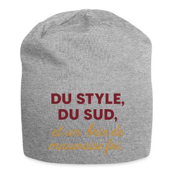 Du style, du Sud, et un brin de mauvaise foi. - Bonnet en jersey - gris chiné - Devant