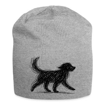Dark griffin silhouette with wings - Jersey Beanie - heather grey - Front