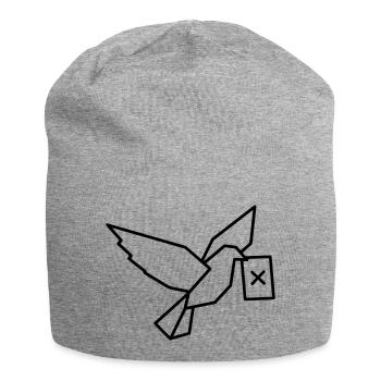 Carrier Pigeon Ballot Outline - Jersey Beanie - heather grey - Front