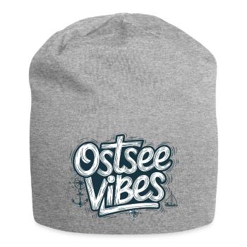 Baltic Sea Vibes Maritime Baltic Sea Motif Anchor - Jersey Beanie - heather grey - Front