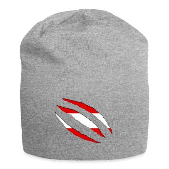 Österreich Klauen Risse Flagge aufgerissen - Jersey-Beanie - Grau meliert - Vorne