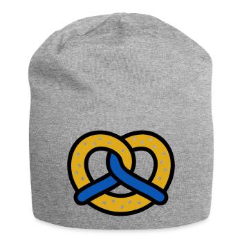 Brezel Rautenmuster Bayern Volksfest München - Jersey-Beanie - Grau meliert - Vorne