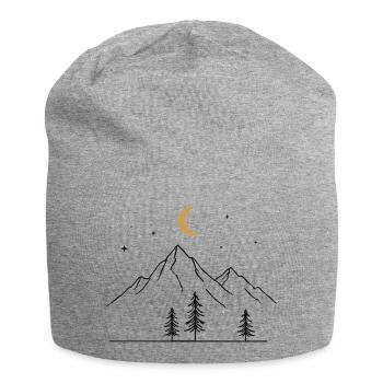 Mountains Moon - Jersey Beanie - heather grey - Front