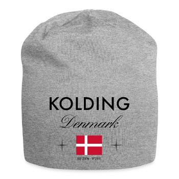 Kolding, Denmark, coordinates, travel, souvenir - Jersey Beanie - heather grey - Front