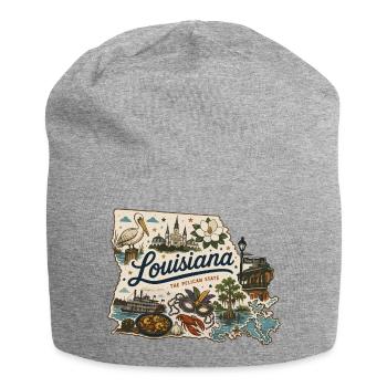 Louisiana Pelican State Vintage Reiseaufkleber - Jersey-Beanie - Grau meliert - Vorne