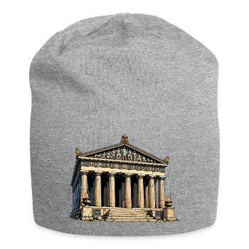 Klassischer Tempel Parthenon Grafik - Jersey-Beanie - Grau meliert - Vorne