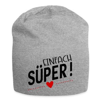 Süper - Jersey-Beanie - Grau meliert - Vorne