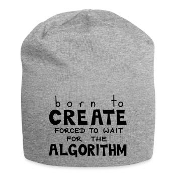 Born To Create, Black - Jersey Beanie - heather grey - Front