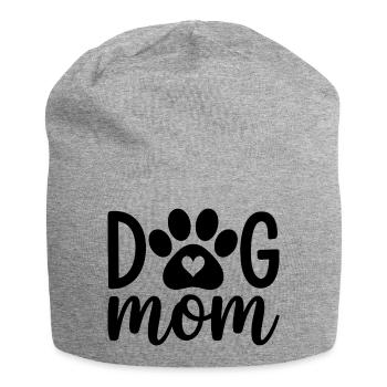 Dog Mom - Jersey Beanie - heather grey - Front