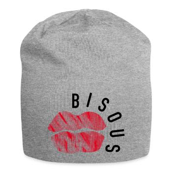 Kisses - Minimalist Pop Art - Jersey Beanie - heather grey - Front