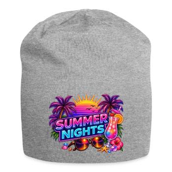 Summer Nights Neon Tropics - Jersey Beanie - heather grey - Front