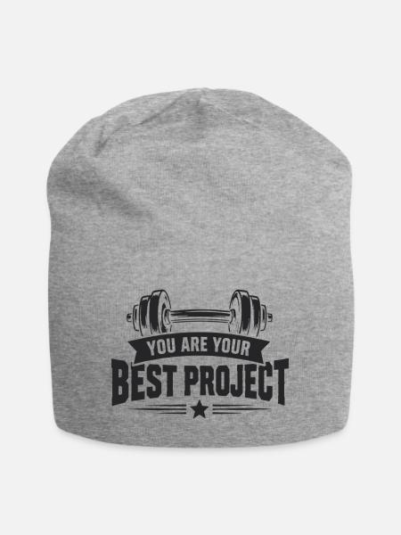 You Are Your Best Project Krafttraining Fitness - Jersey-Beanie - Grau meliert