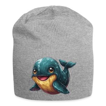 Kuschelfreund Wal Cartoon - Jersey-Beanie - Grau meliert - Vorne