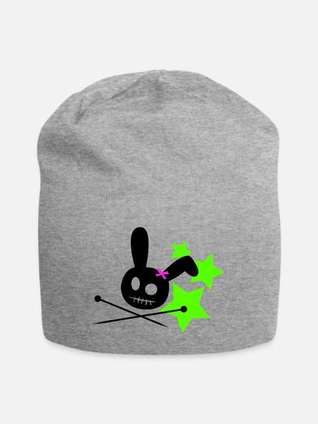 Voodoo Bunny Stars - Jersey Beanie - heather grey