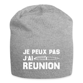 Je peux pas jai reunion - Bonnet en jersey - gris chiné - Devant
