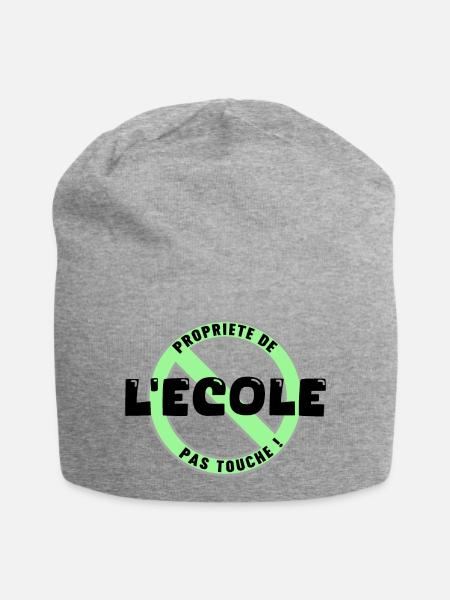 Schuleigentum, Schwarz - Jersey-Beanie - Grau meliert