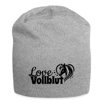 Vollblut Love Herz Pferdekopf - Jersey-Beanie - Grau meliert - Vorne