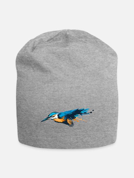 Eisvogel - Wächter der Flüsse - Jersey-Beanie - Grau meliert