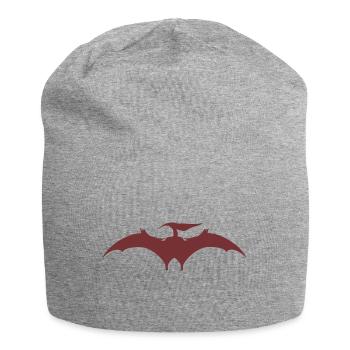 3D-Effekt roter Pterodaktylus - Jersey-Beanie - Grau meliert - Vorne