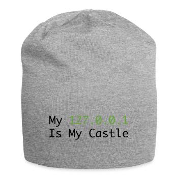 My 127.0.0.0.1 Is My Castle - Jersey Beanie - heather grey - Front