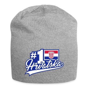 No. 1 Hrvatska (lettering) - Jersey Beanie - heather grey - Front