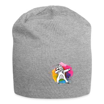 Tamponner licorne, licorne, licornes avec des couleurs - Bonnet en jersey - gris chiné - Devant