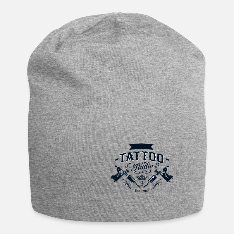 Cadeau de conception de tatouage rock n roll élégant - Bonnet en jersey - gris chiné