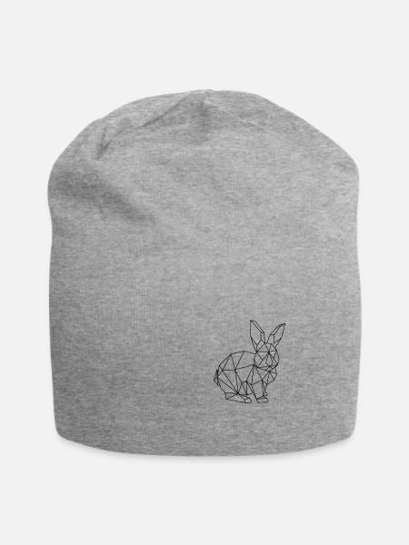Osterhase Hase Geometrisch Häschen Kaninchen - Jersey-Beanie - Grau meliert
