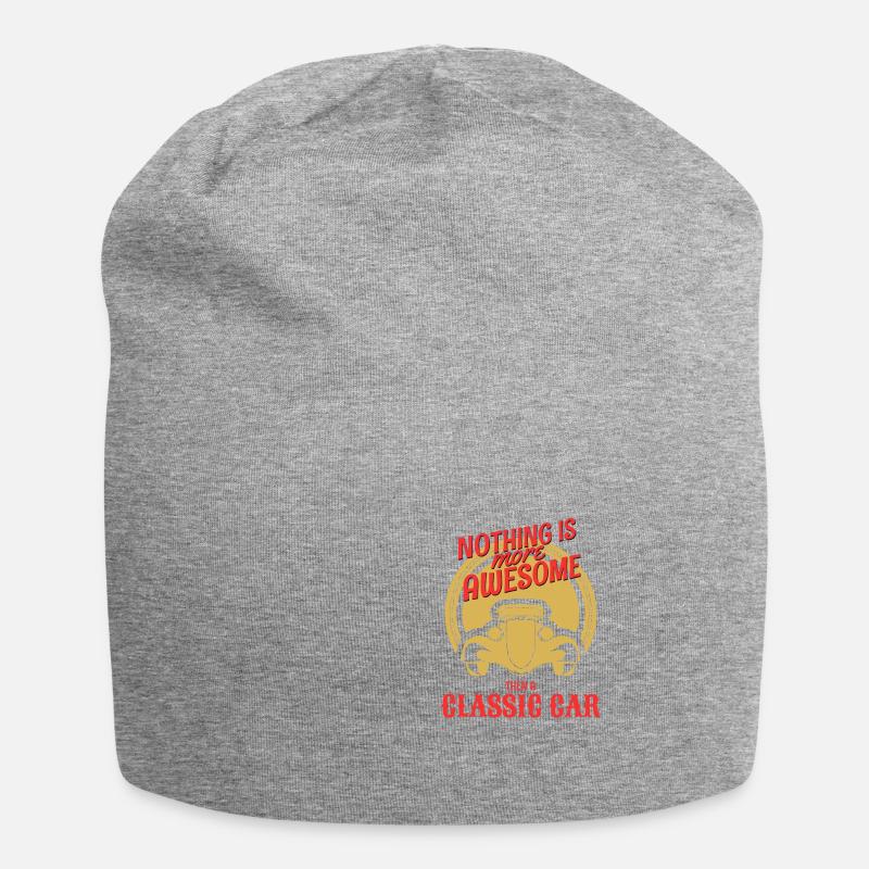 Klassisches Auto, Geschenk, Geschenkidee - Jersey-Beanie - Grau meliert