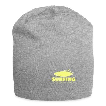 Surfing, gift, gift idea - Jersey Beanie - heather grey - Front