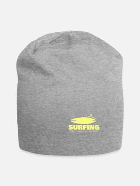 Surfing , Geschenk, Geschenkidee - Jersey-Beanie - Grau meliert