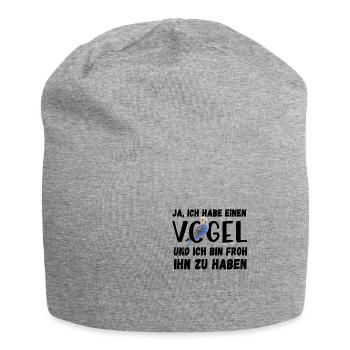 Ich habe einen Vogel Wellensittich Lustig Spruch - Jersey-Beanie - Grau meliert - Vorne
